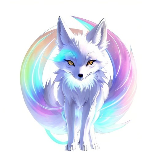 E5パイプライン: 究極段階の九尾狐。プリズムオーラと威厳ある姿