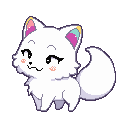 変換元ドット絵: 幼体（stage1）— 可愛い子狐のドット絵