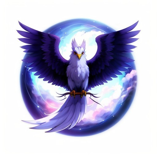 ストームフェニックスの究極段階。嵐雲を背に翼を広げる威厳ある姿